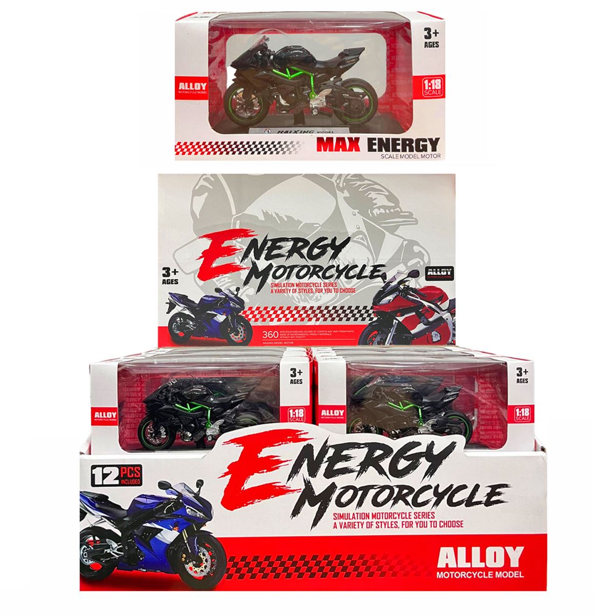 KZL ENERGY HAİXİNG MODEL MOTOSİKLET HX0052 ALLOY 1:18 SCALE 12 Lİ 3+ 1