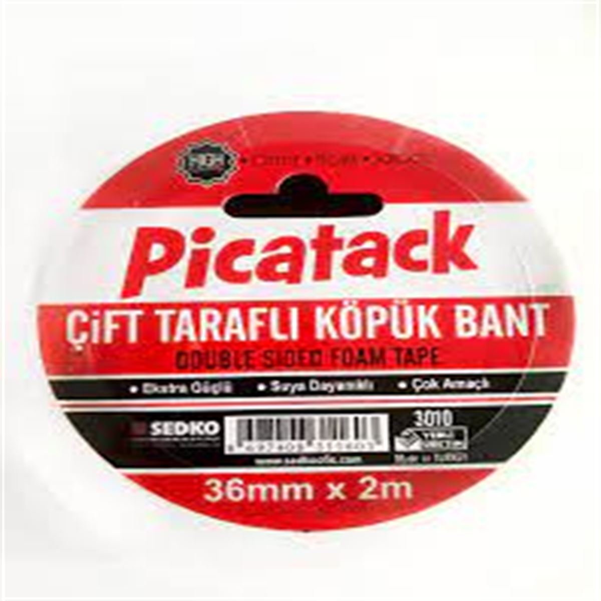 PİCATACK ÇİFT TARAFLI KÖPÜK BANT 36x2 KQ013 3010 1