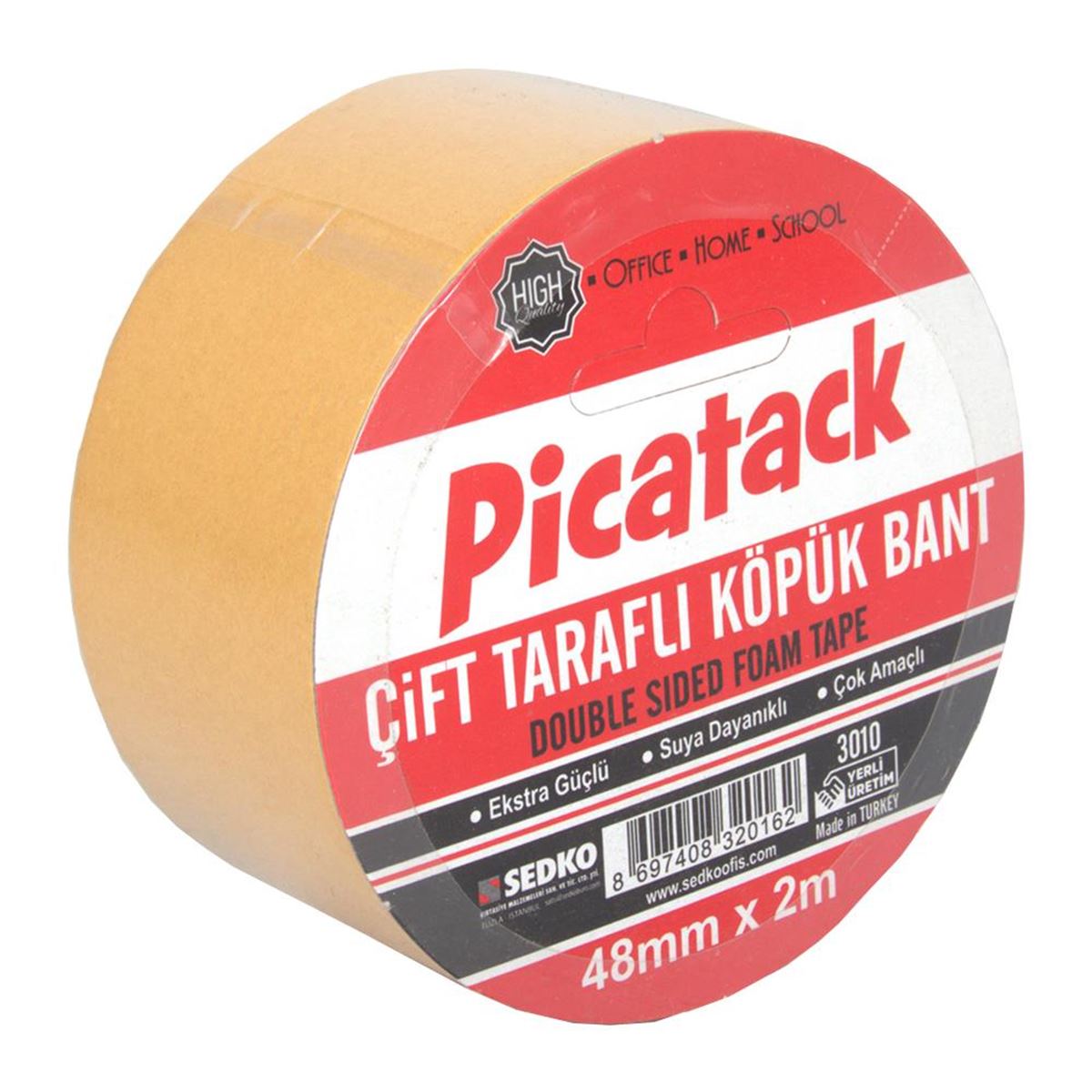 PİCATACK ÇİFT TARAFLI KÖPÜK BANT 48x2 KQ013A 3010 1