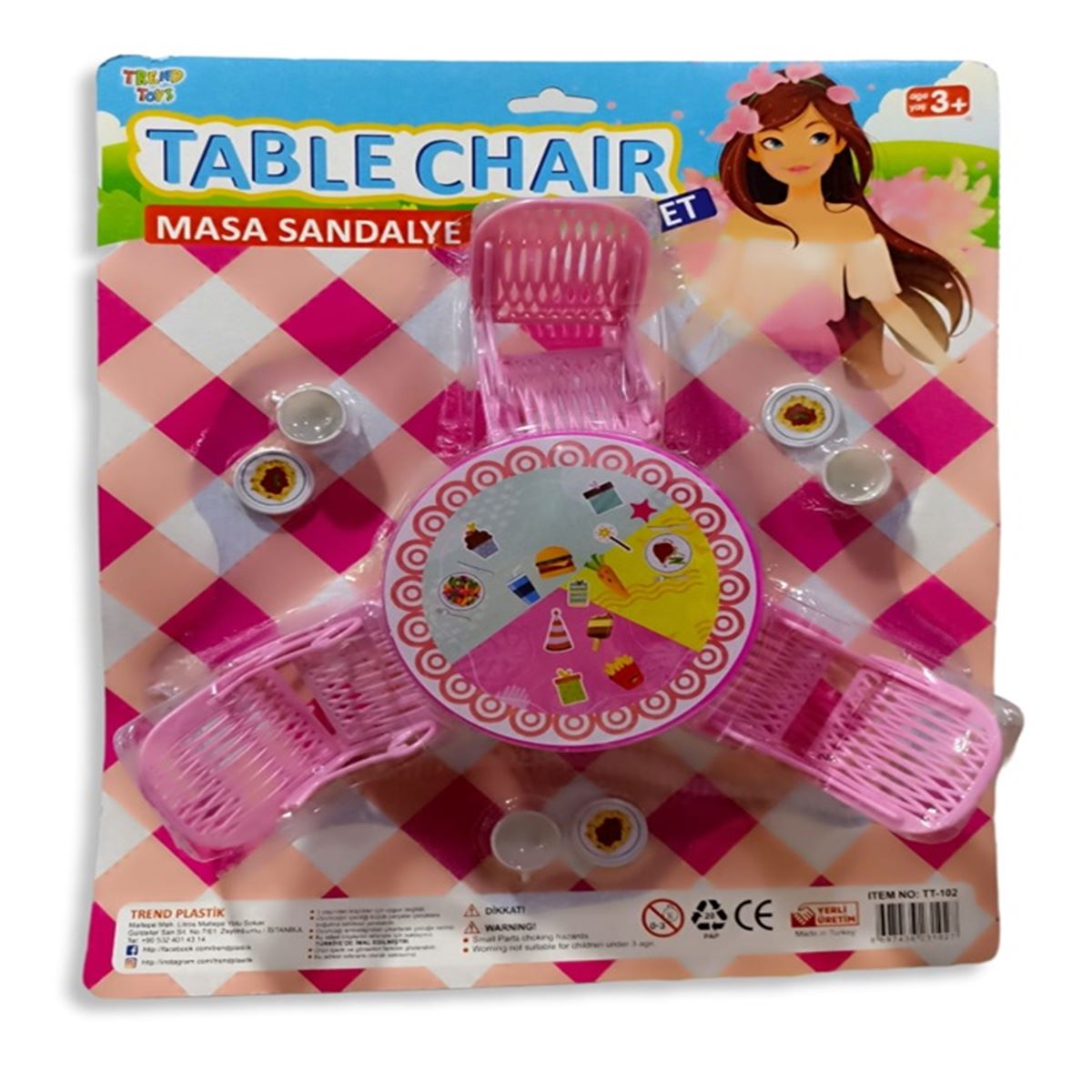 BY TOYS TABLE CHAİR TT-102 MASA SANDALYE SETİ KARTELA 10 PARÇA 3+ 1