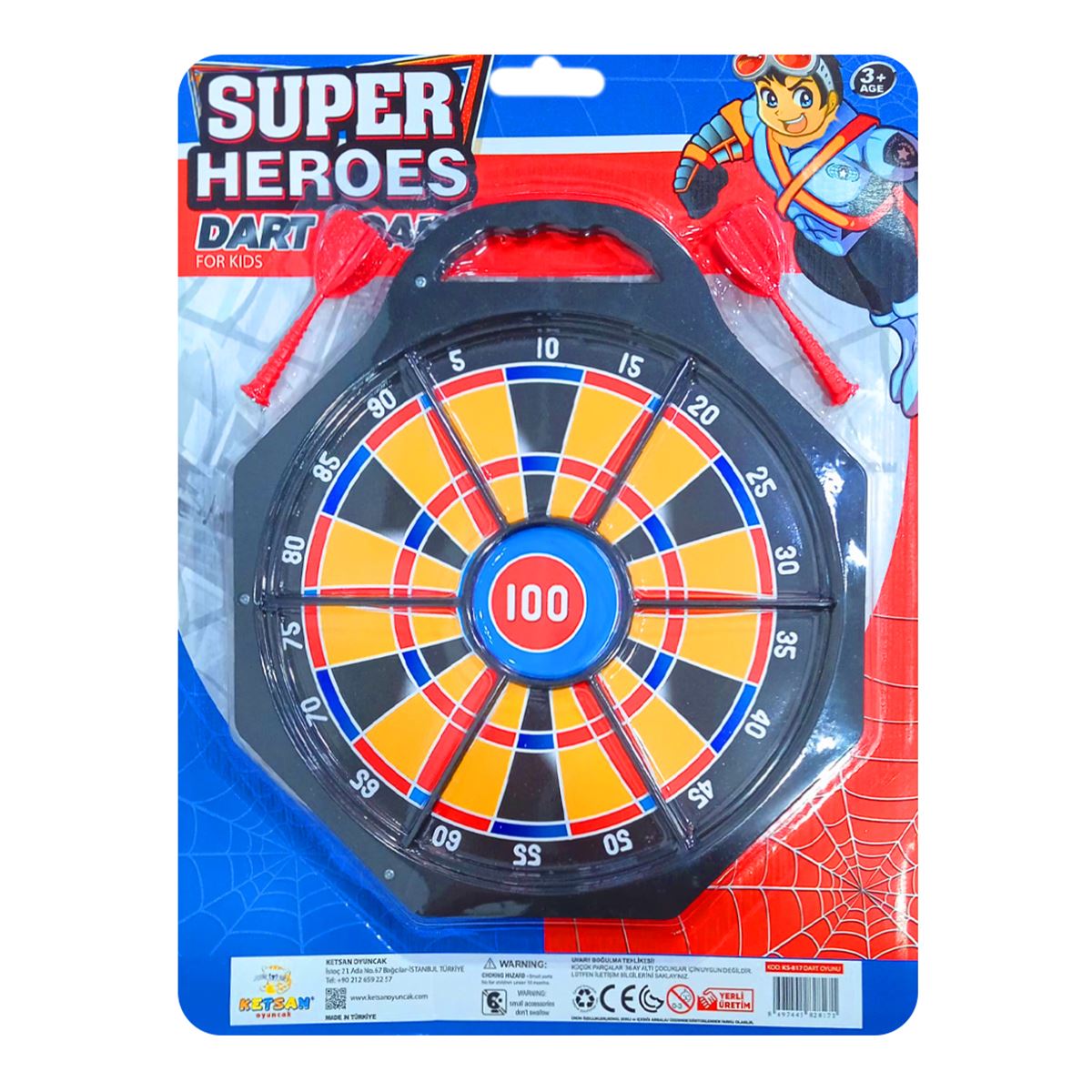 KETSAN SÜPER KAHRAMAN DART OYUNU KS-817 KARTELA 3+ 1