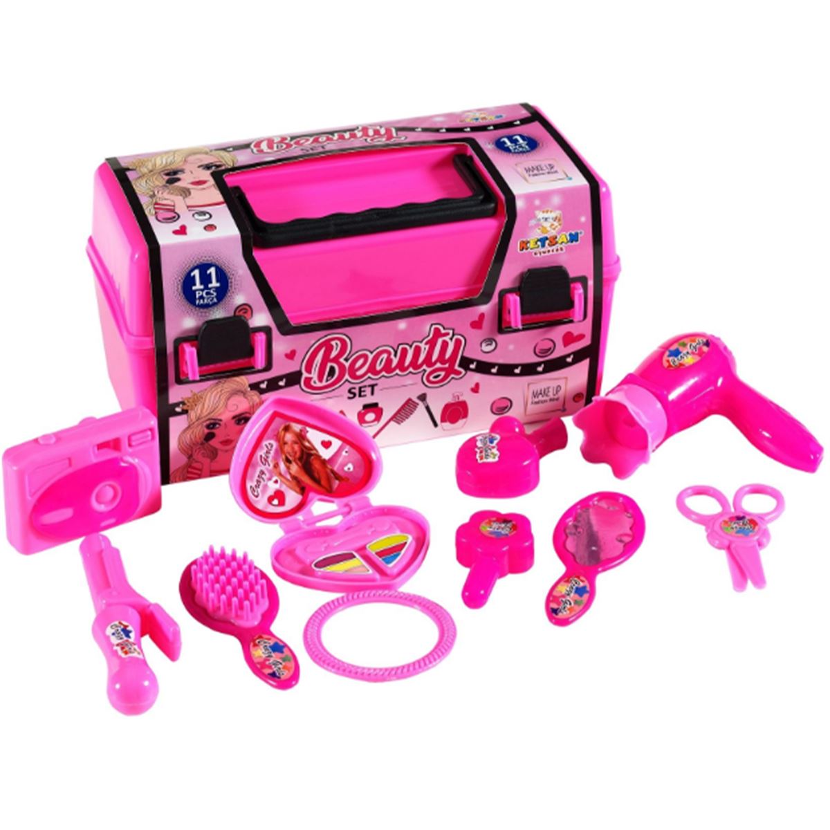 KETSAN BEAUTY SET KS849 ÇANTALI GÜZELLİK SETİ 11 PARÇA 3+ 1