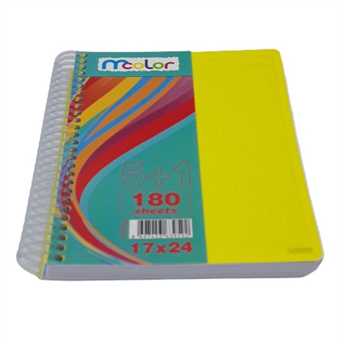 MCOLOR AYRAÇLI DEFTER 17x24 5+1 PP KAPAK SPİRALLİ 180 YP KARELİ 1