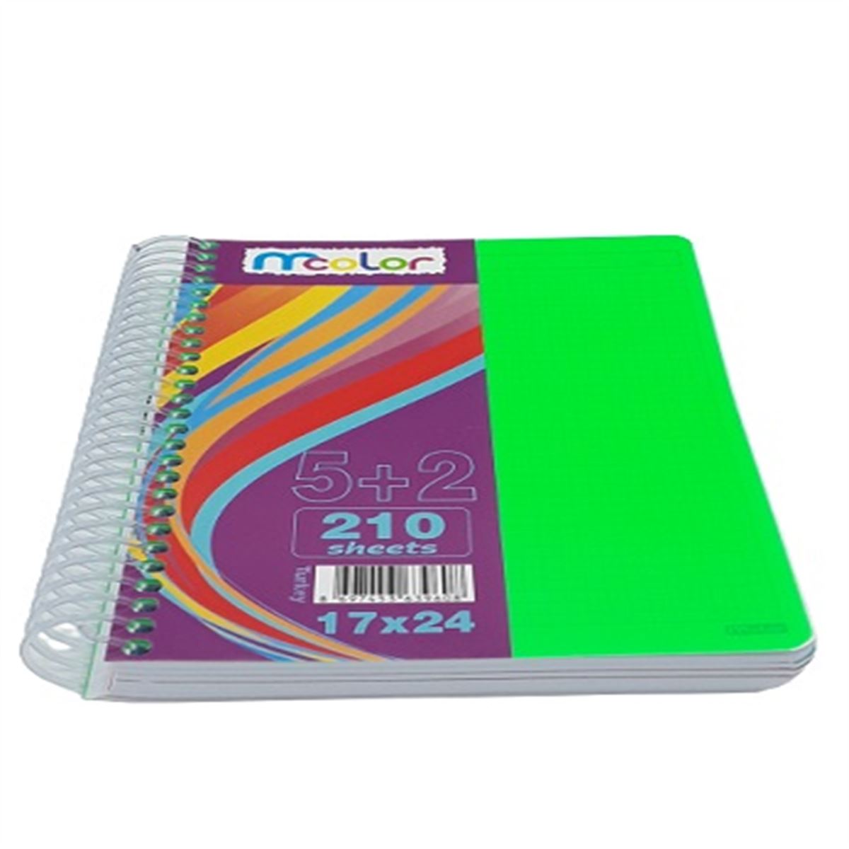 MCOLOR AYRAÇLI DEFTER 17x24 5+2 PP KAPAK SPİRALLİ 210 YP KARELİ 1