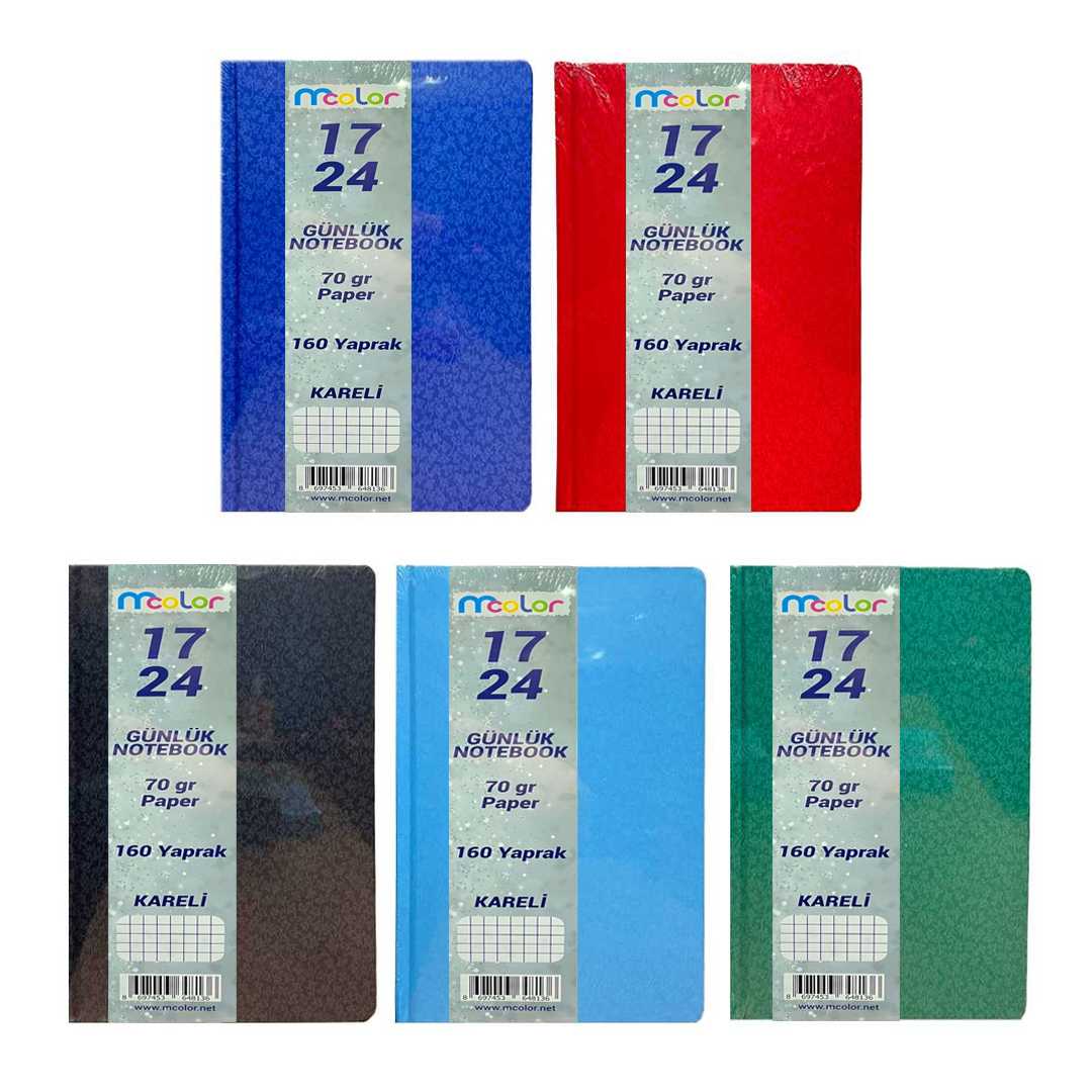 MCOLOR MODELİST DEFTER 17x24 DİKİŞLİ SERT KAPAK 160 YP KARELİ 1