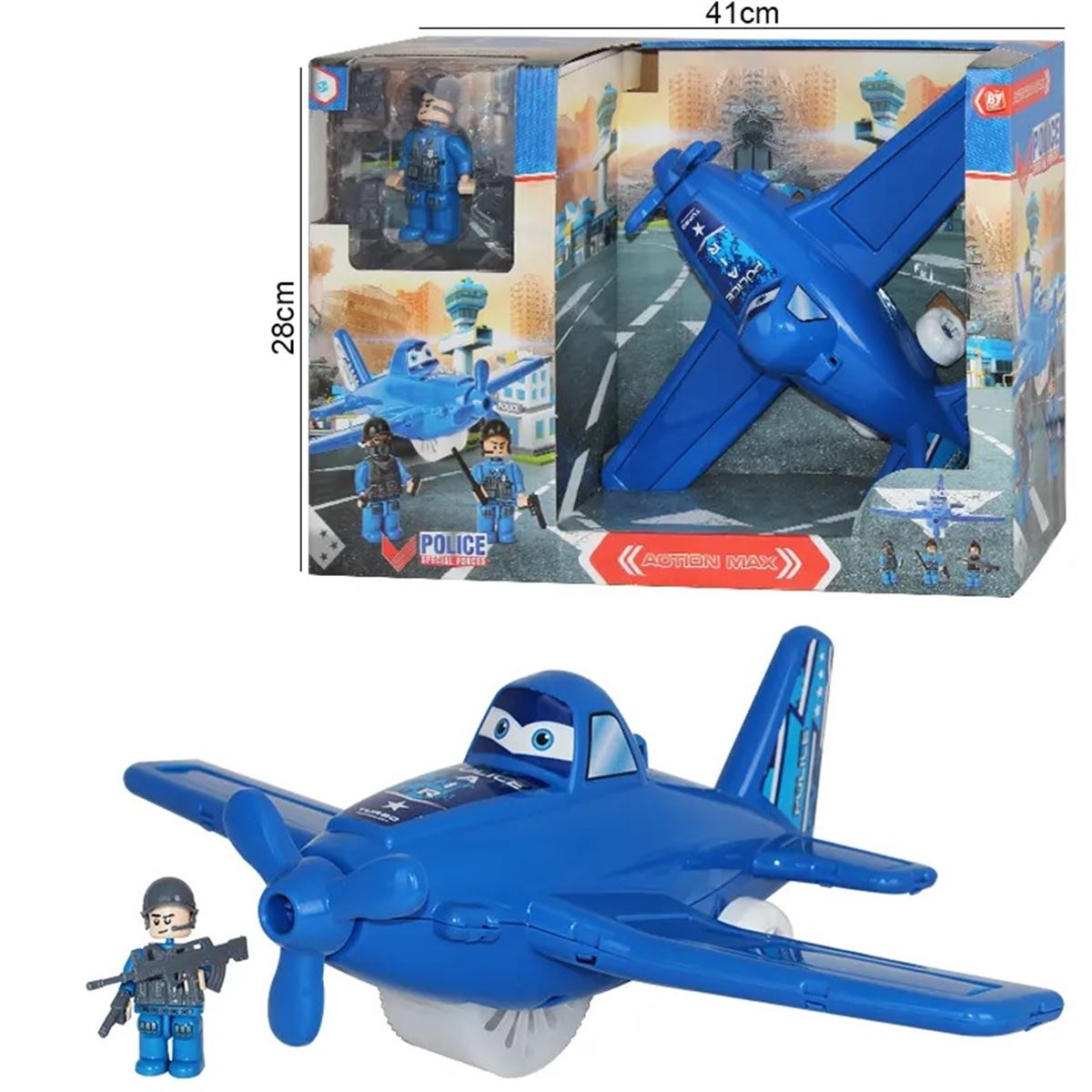 BY TOYS POLİCE ACTİON MAX BY-636 POLİS UÇAK SETİ 3+ 1