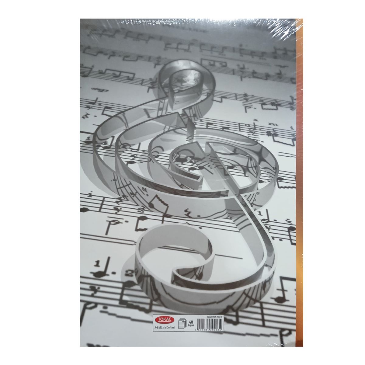 TOKAÇ MÜZİK DEFTERİ A4 KARTON KAPAK DİKİŞLİ 40 YP 12 Lİ TOK-1810 1