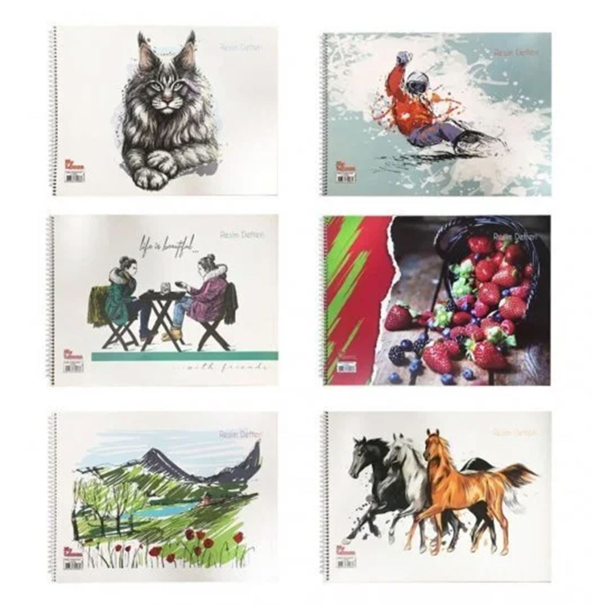 MY LESSON RESİM DEFTERİ 24X34 KARTON KAPAK SPİRALLİ 15 YP 24 LÜ TOK-79008 1