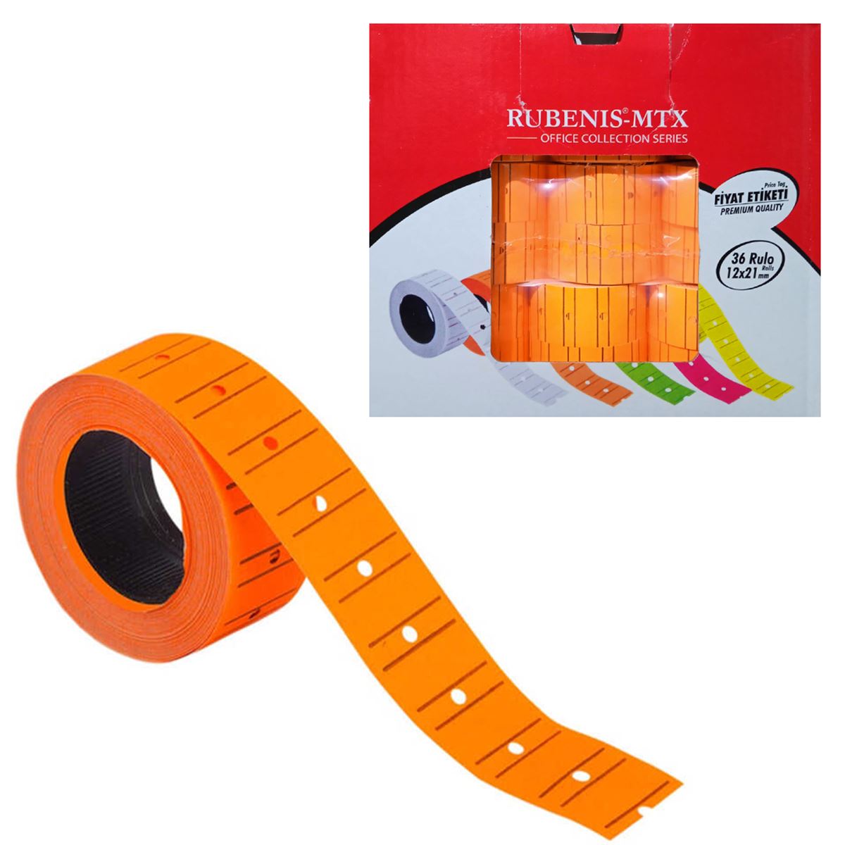 RUBENİS MAKİNE ETİKETİ TURUNCU 36 LI RB-MTX-T 1