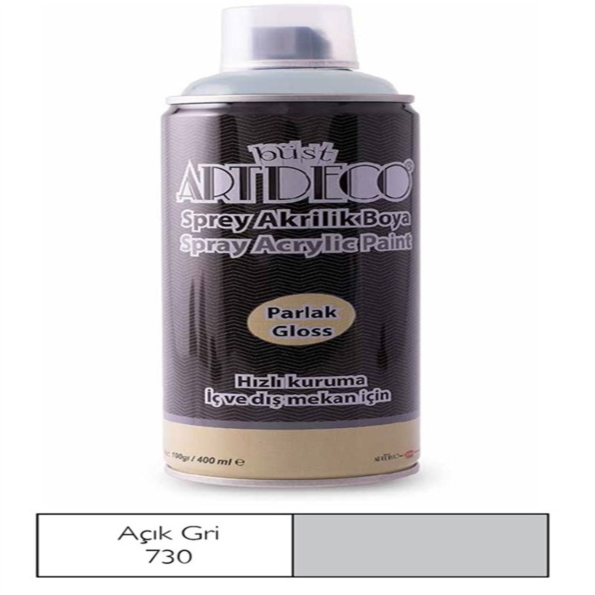 ARTDECO AKRİLİK SPREY BOYA AÇIK GRİ 400 ML 730 1