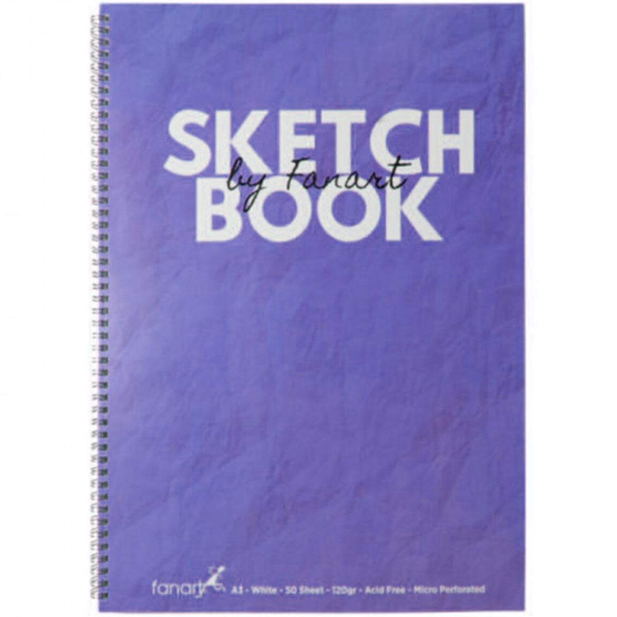 FANART ESKİZ DEFTERİ A3 KARTON KAPAK YANDAN SPİRALLİ 120 GR 50 YP MOR 8672 1