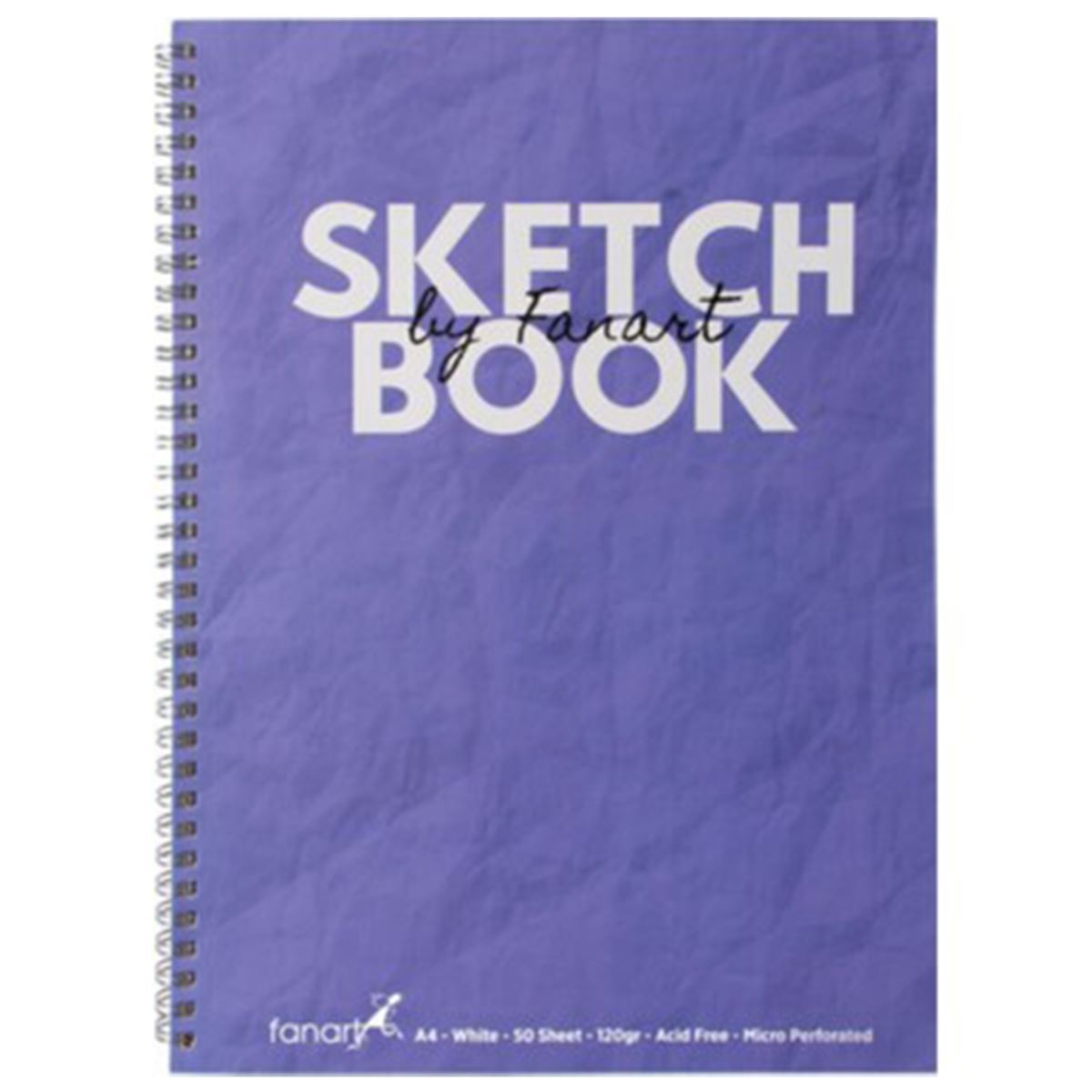 FANART ESKİZ DEFTERİ A4 KARTON KAPAK YANDAN SPİRALLİ 120 GR 50 YP MOR 8672 1