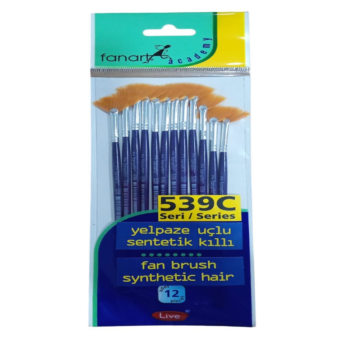 FANART FIRÇA SETİ YELPAZE 539C SERİ NO:2 12 Lİ 7539C.02 1