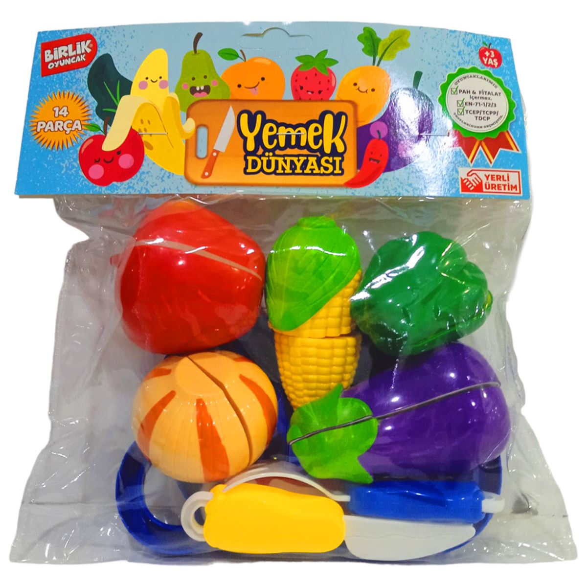 BİRLİK KESİLEBİLEN MEYVE SEBZE URT007-PVC2B-2A 14 PARÇA 3+ 1
