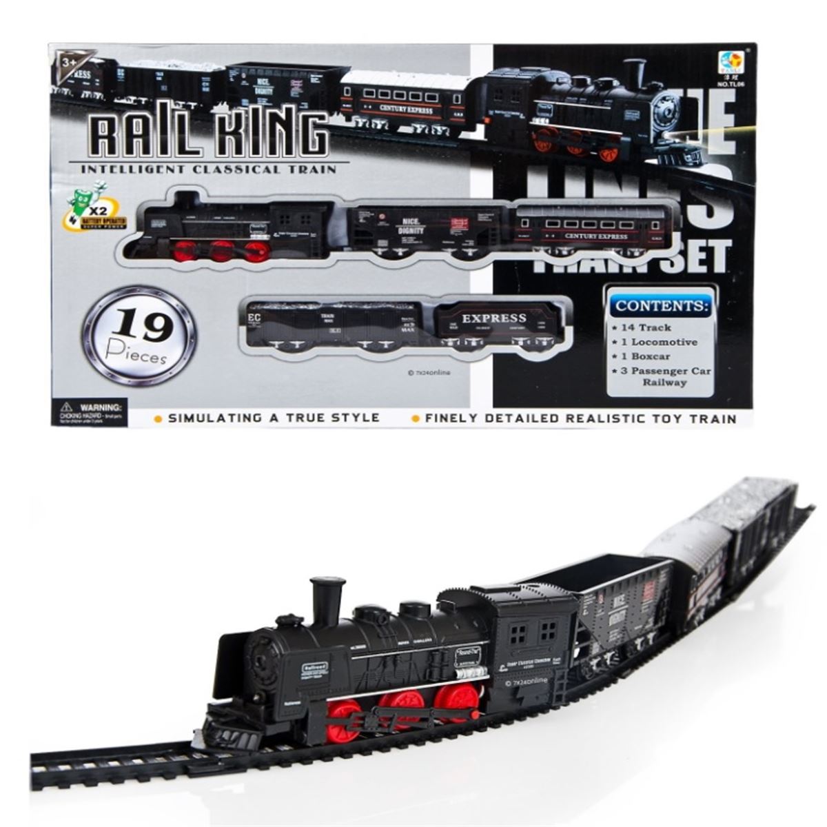 ASYA TREN SETİ TL06-TL07 RAİL KİNG İNTELLİGENT CLASSİCAL TRAİN 19 PARÇA PİLLİ 3+ 1