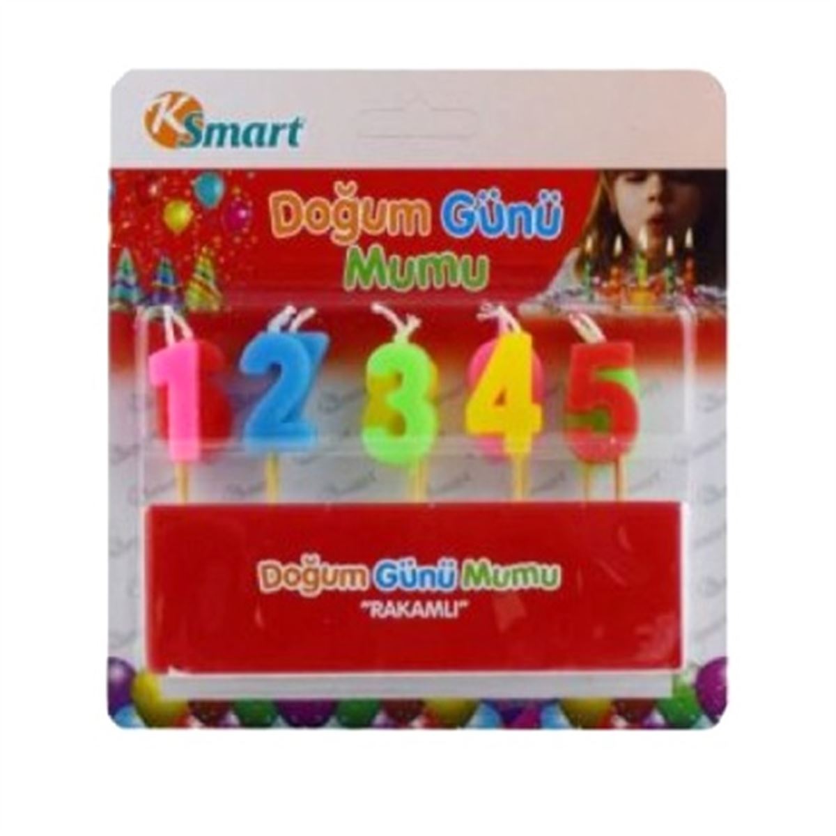 KSMART DOĞUM GÜNÜ MUMU K-5535 KÜÇÜK RAKAMLI 12 ADET 1