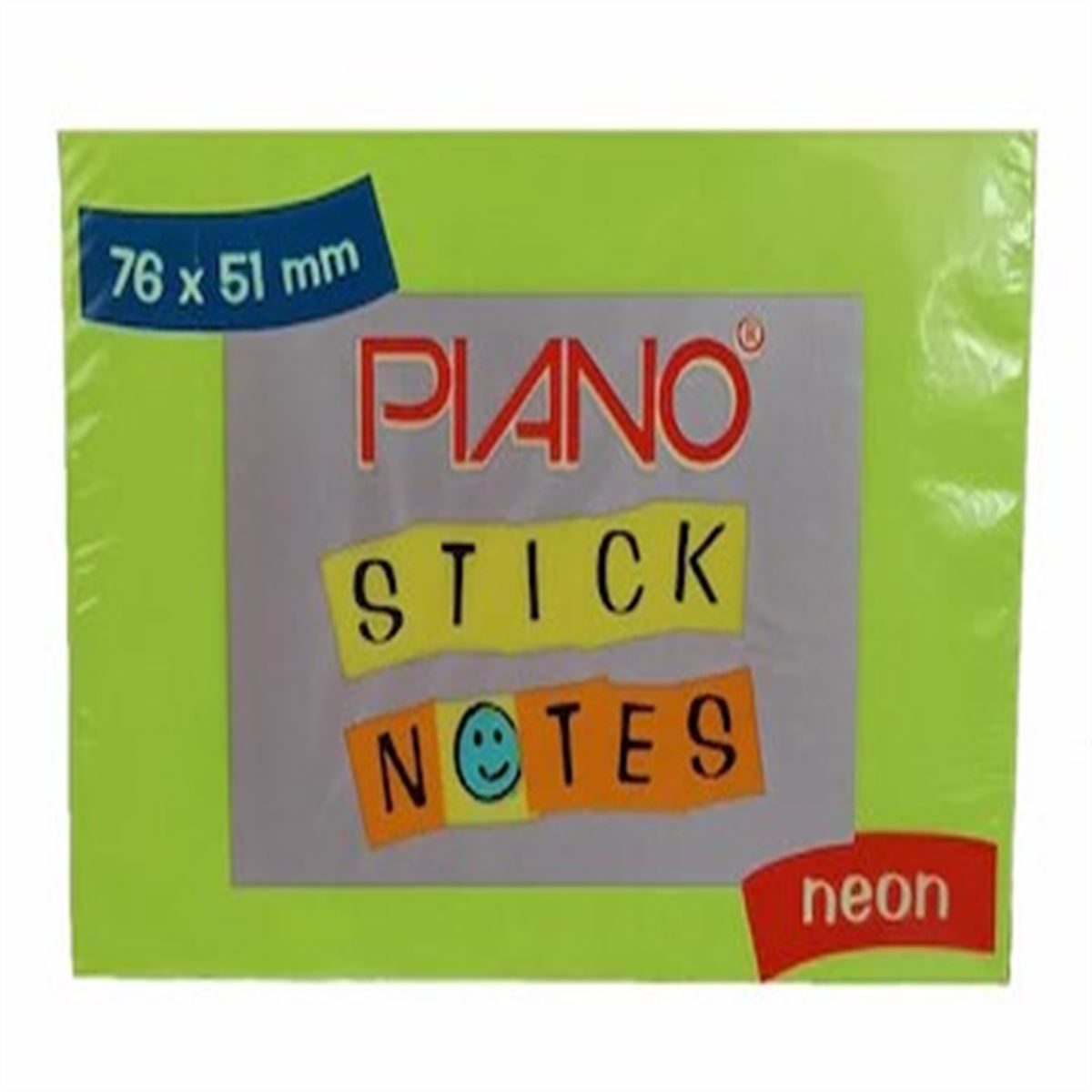 PİANO YAPIŞKANLI NOT KAĞIDI 76x51 NEON YEŞİL 12 Lİ PYNPOST16 1
