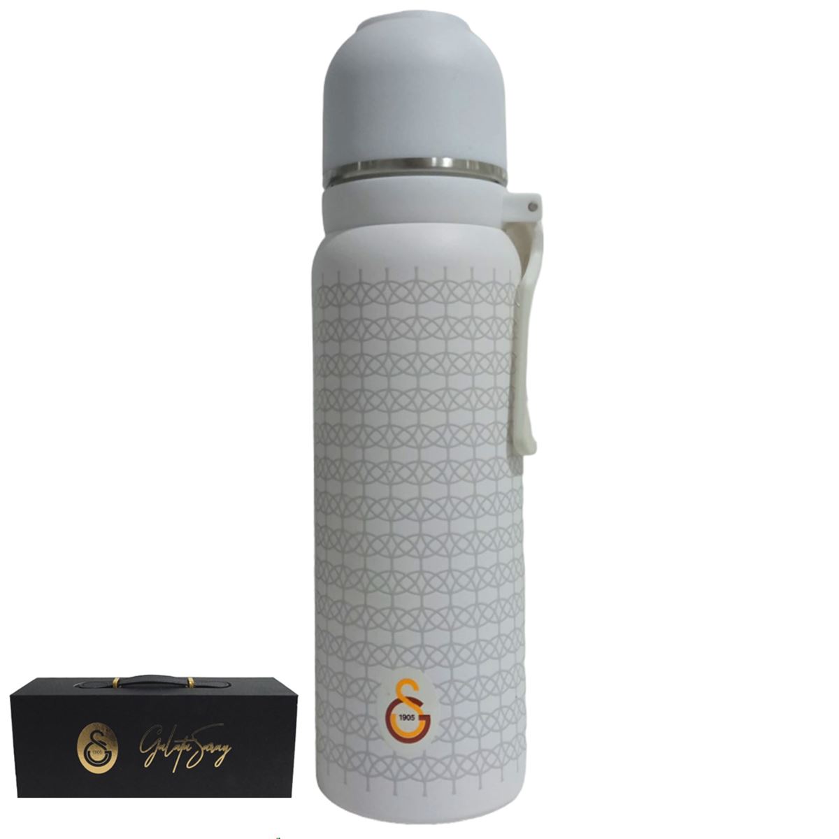 GALATASARAY MATARA ÇELİK 587194 BARDAKLI KAPAK BEYAZ 650 ML 1