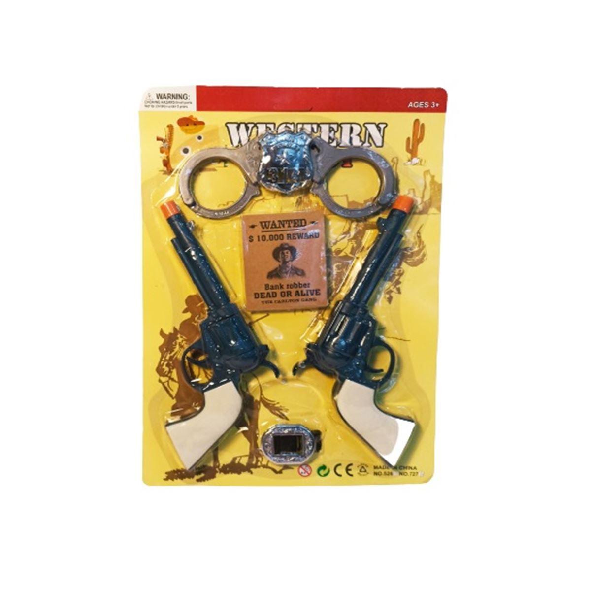 CC KOVBOY MASKELİ SET 727H 2 TABANCALI KARTELA 1