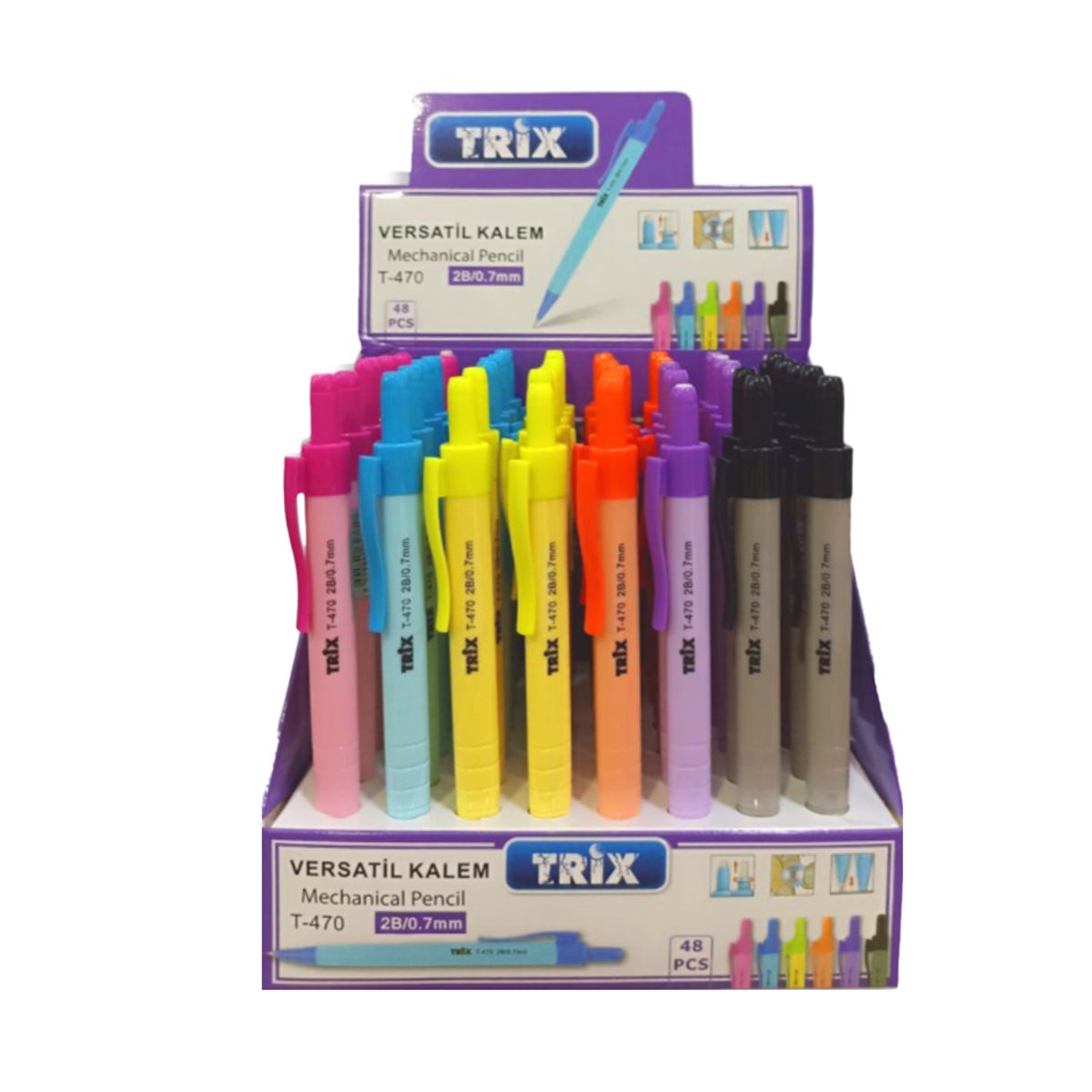 TRİX VERSATİL 2B 07 MM PASTEL 6 RENK 48 Lİ T-470 1