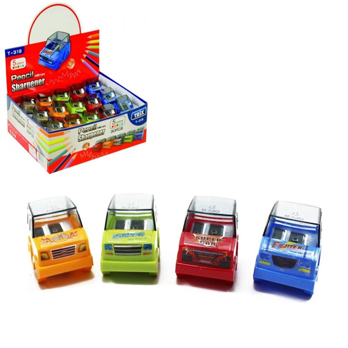 TRİX KALEMTIRAŞ PLASTİK ARABA İKİ BÖLMELİ 30 LU T-319 1