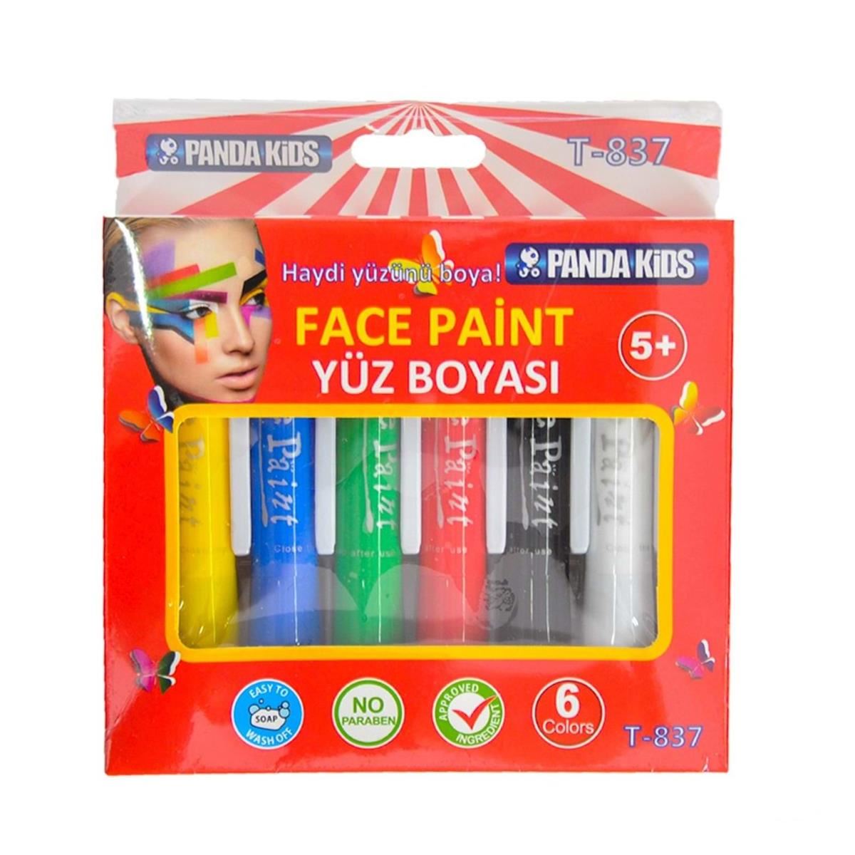 TRİX PANDA KİDS YÜZ BOYASI 6 RENK ÇEVİRMELİ T-837 1