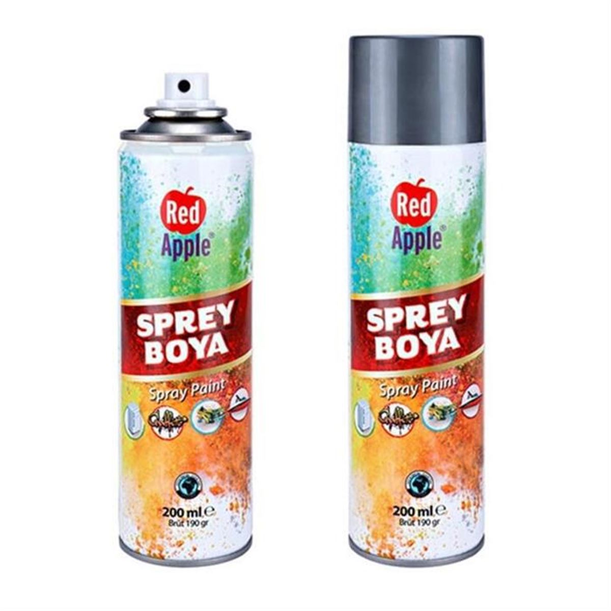 RED APPLE SPREY BOYA GRİ 200 ML RSP-008 1
