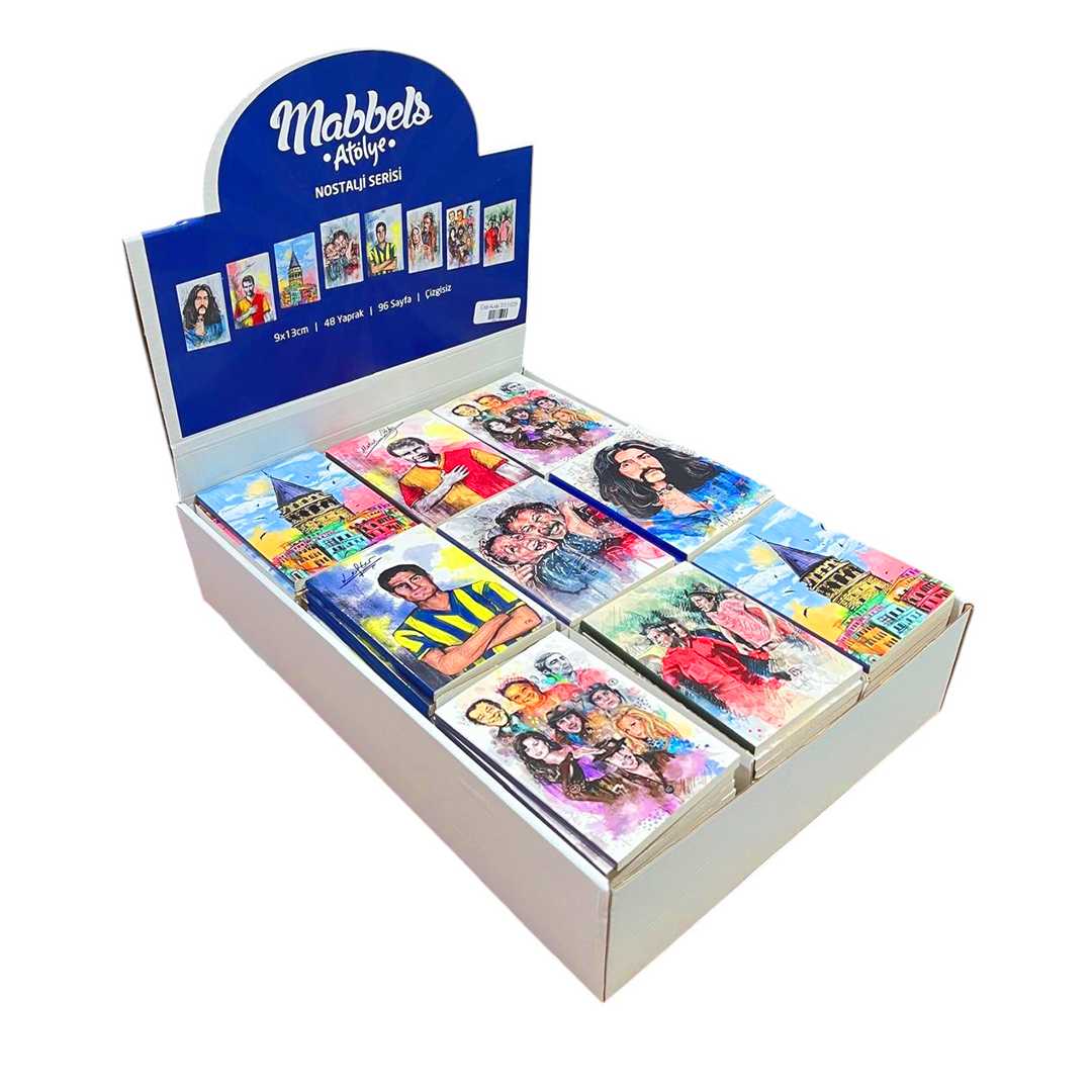 MABBELS ATÖLYE NOT DEFTERİ 233-11025 NOSTALJİ SERİSİ ÇİZGİSİZ 96 SAYFA 9X13 CM 108 Lİ 1