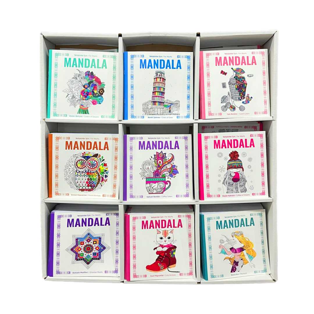 MANDALA BOYAMA KİTABI VE STANDI YETİŞKİNLER İÇİN 270 Lİ 1