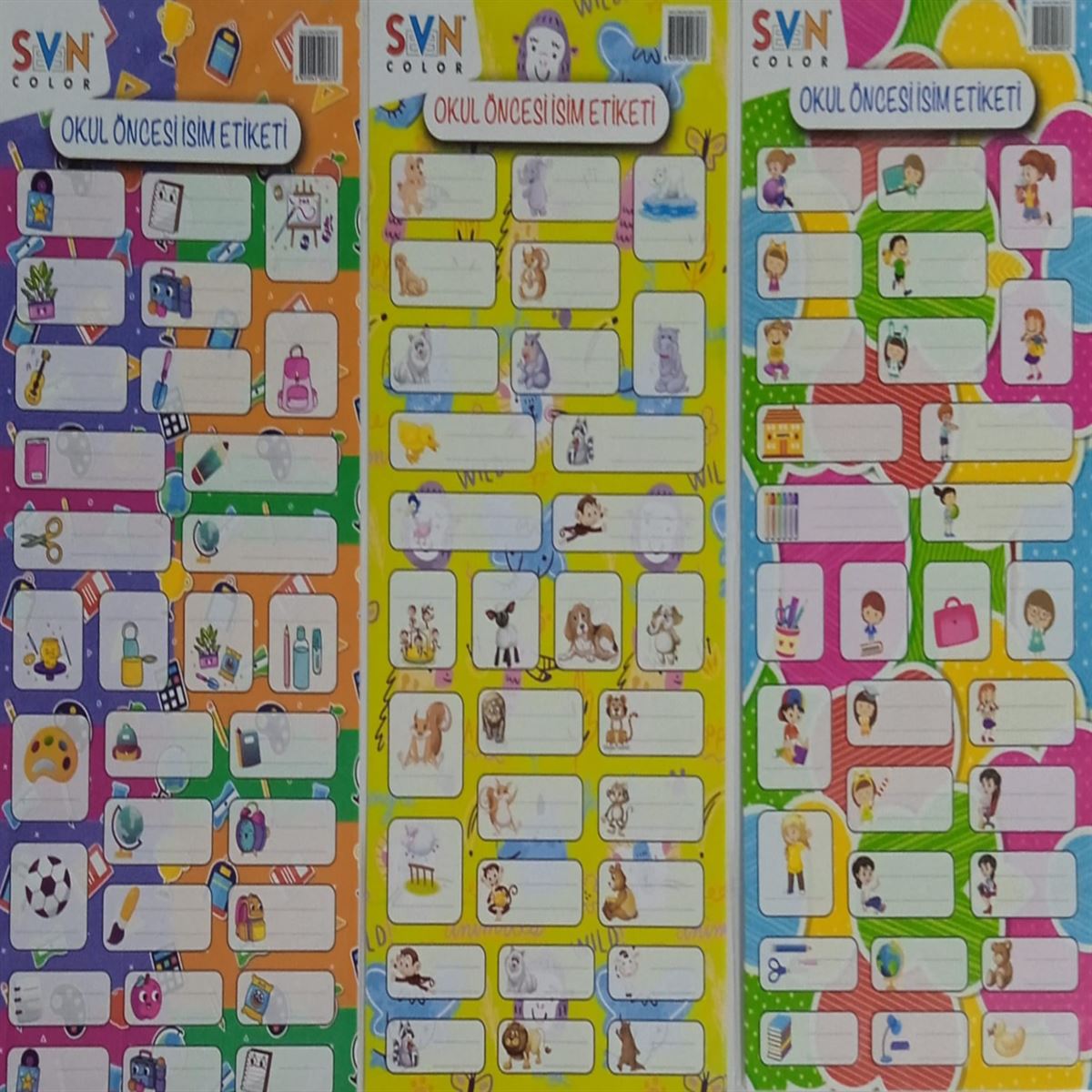 SVN OKUL ÖNCESİ İSİM ETİKETİ 3 LÜ SVN-103 1