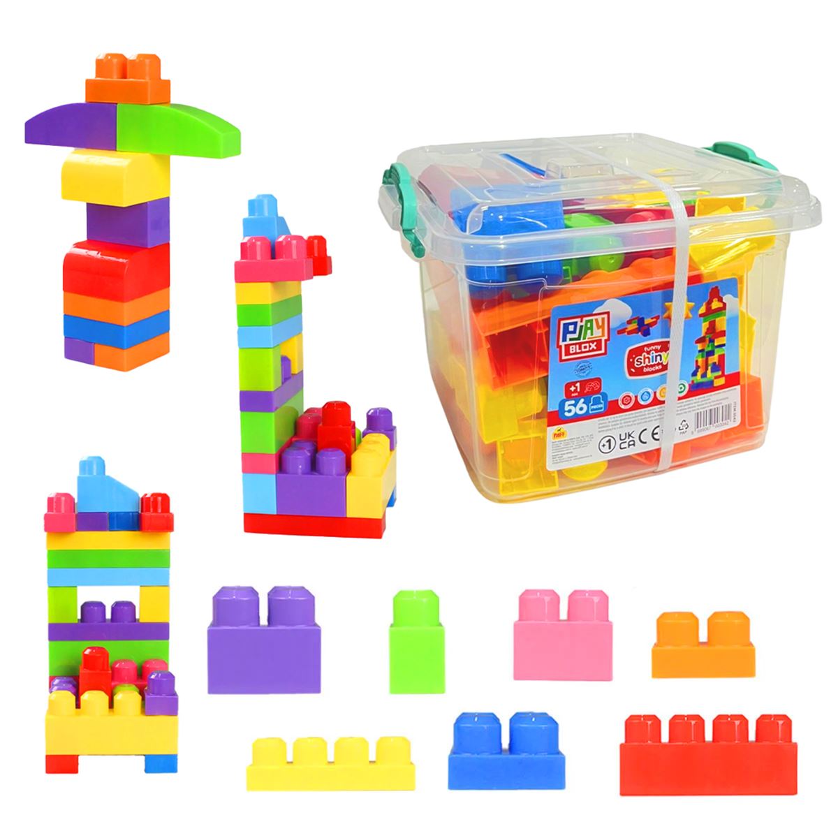 PLAYBLOX BLOCKS SHİNE 3042 PLASTİK KUTU 56 PARÇA +1 1