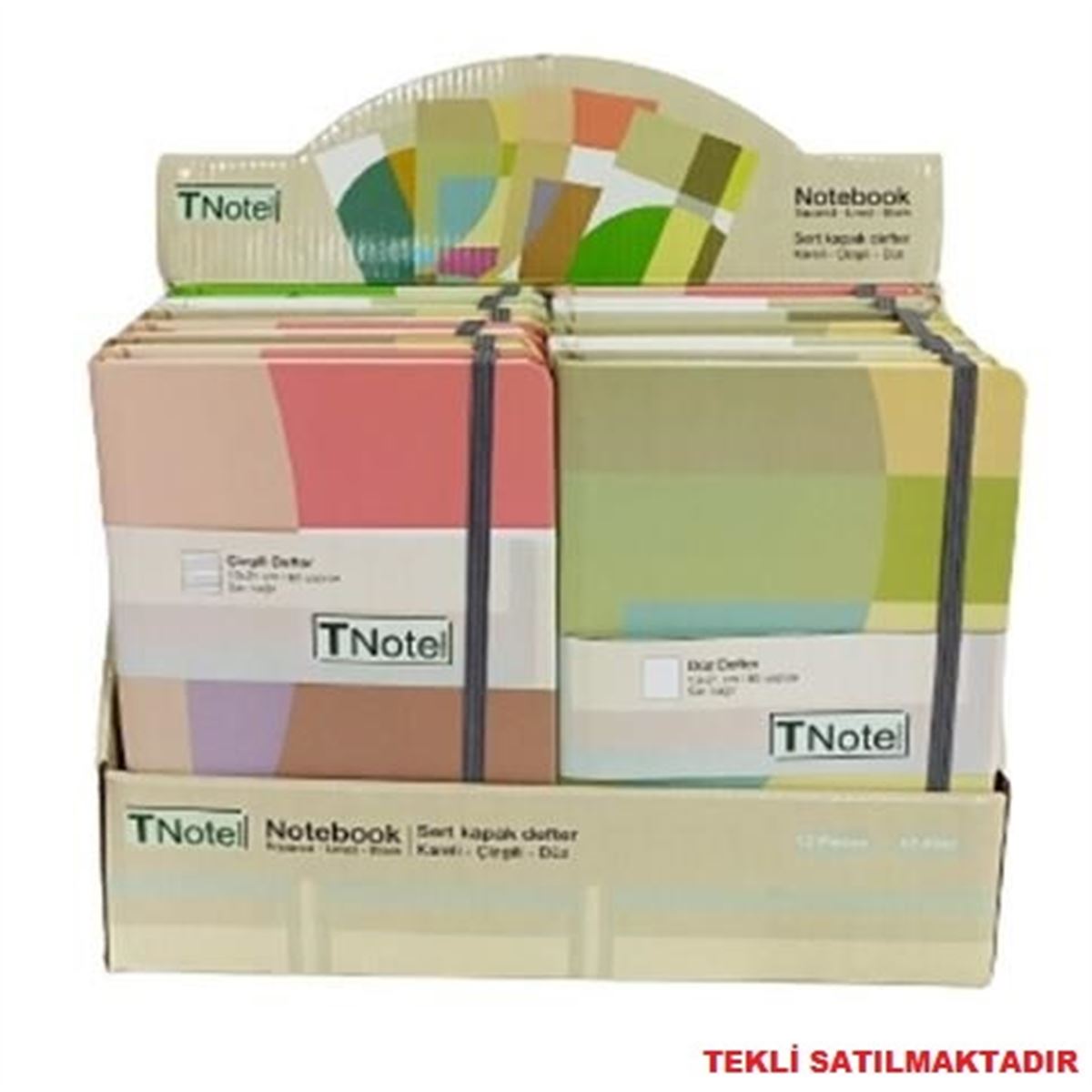 TNOTE NOT DEFTERİ DİKİŞLİ SERT KAPAK 13x21 80 YP ÇİZGİLİ LASTİKLİ 132101-Ç 1