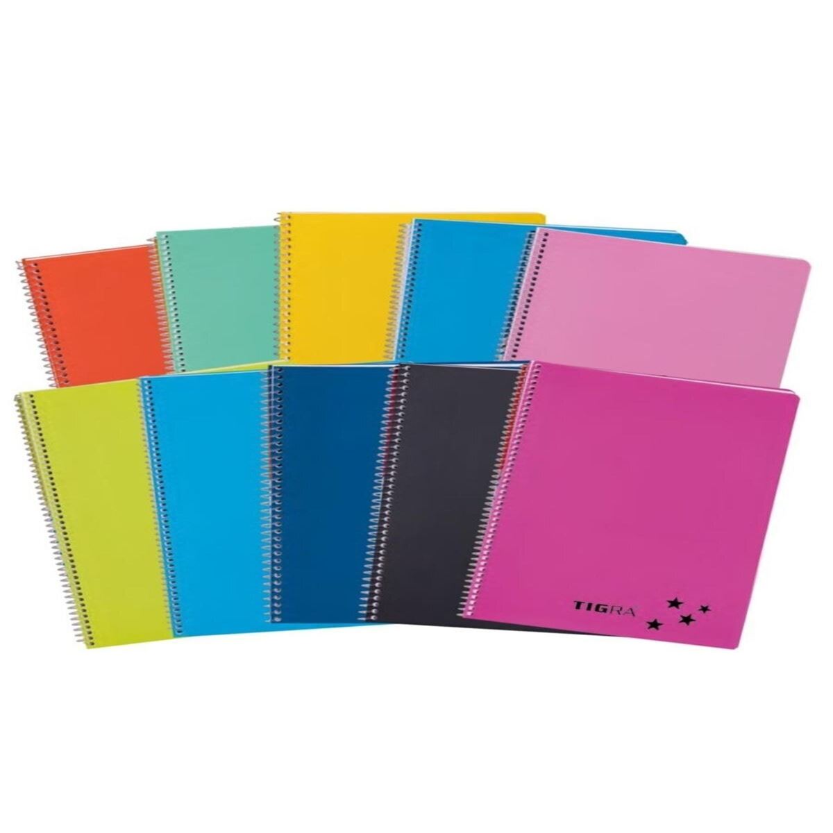 TİGRA AYRAÇLI DEFTER A4 4+3 PP KAPAK SPİRALLİ 175 YP TD-43175 1