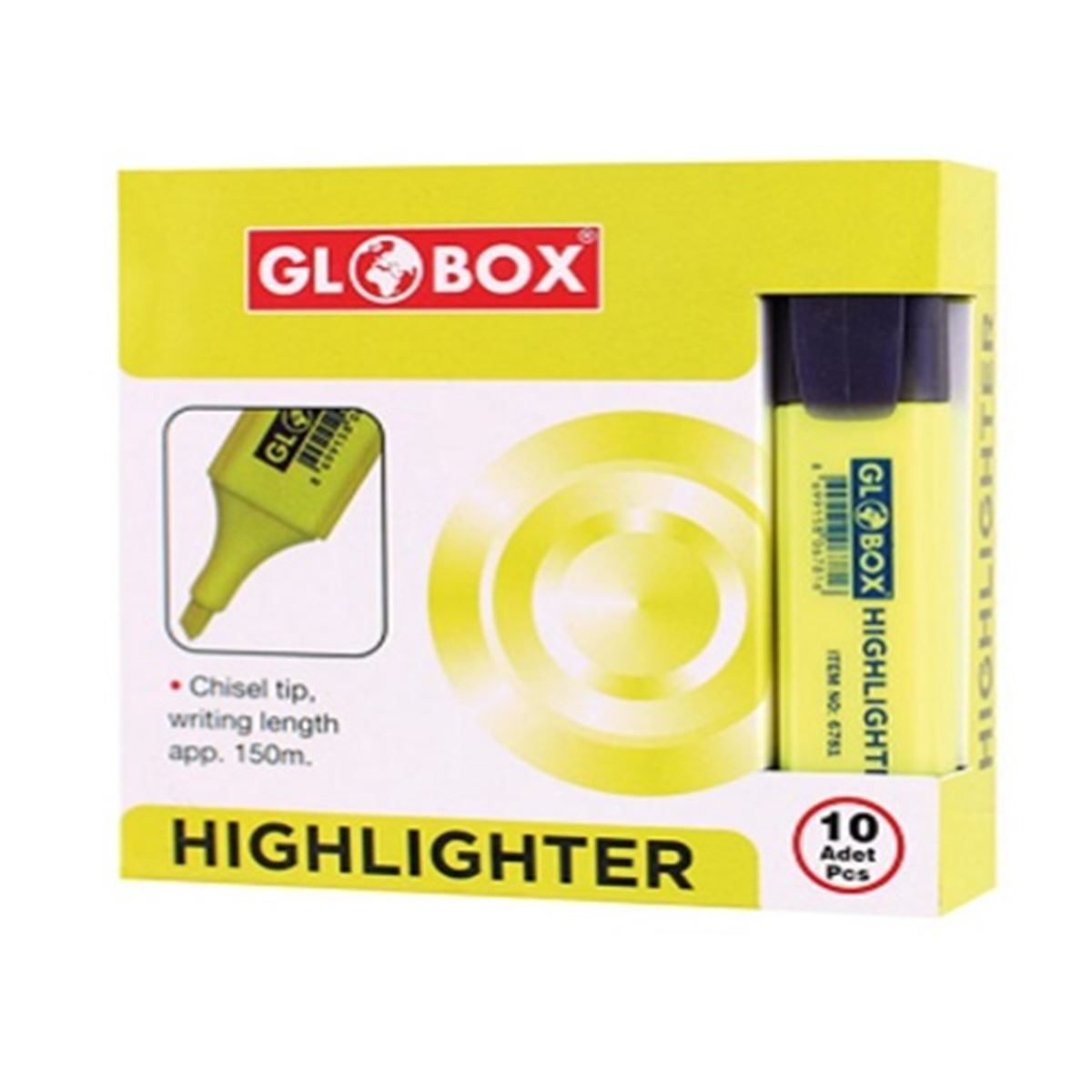 GLOBOX FOSFORLU KALEM SARI 10 LU 6786 1