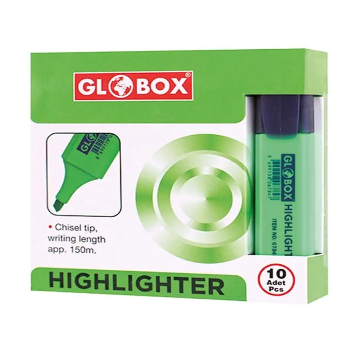 GLOBOX FOSFORLU KALEM YEŞİL 10 LU 6789 1