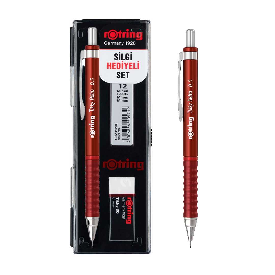ROTRİNG VERSATİL 05 SET MİN+SİLGİ TİKKY RETRO KIRMIZI RO-RK05-KIRMIZI 1