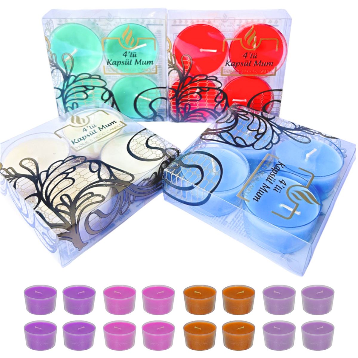 NUR MUM X-816 KAPSÜL RENKLİ KOKULU 4 LÜ 1