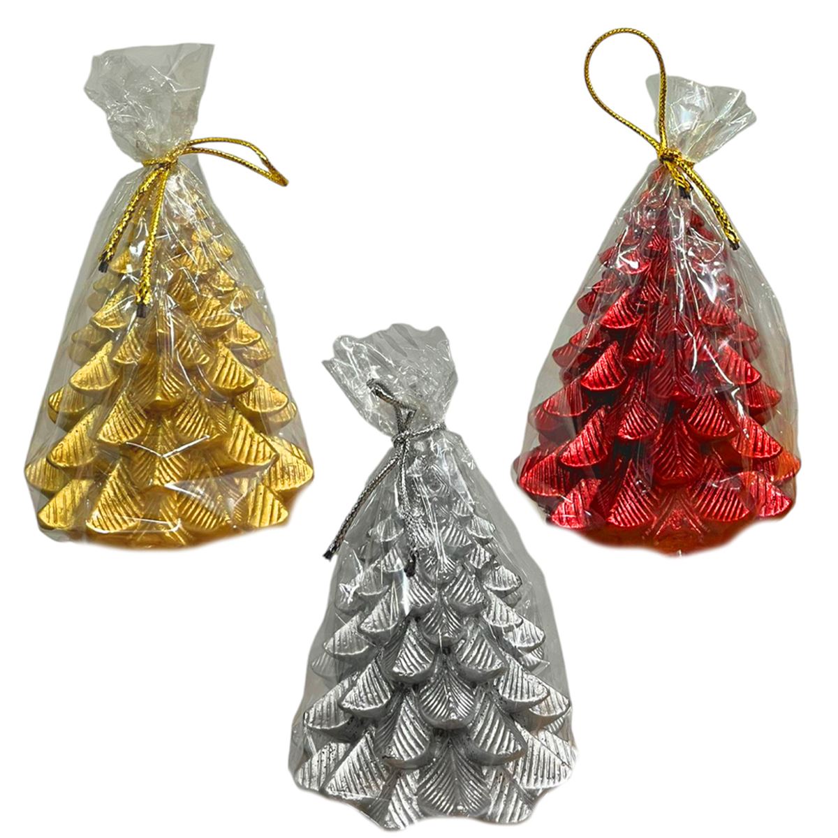 NUR MUM X-756 YILBAŞI ÇAM AĞACI ALTIN - GÜMÜŞ - KIRMIZI YALDIZLI 1