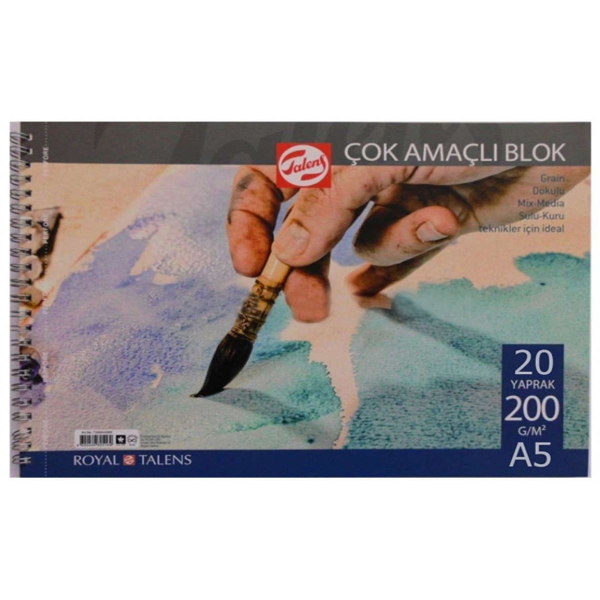 TALENS RESİM DEFTERİ KARTON KAPAK SPİRALLİ A5 200 GR 20 YP T200A52000 1