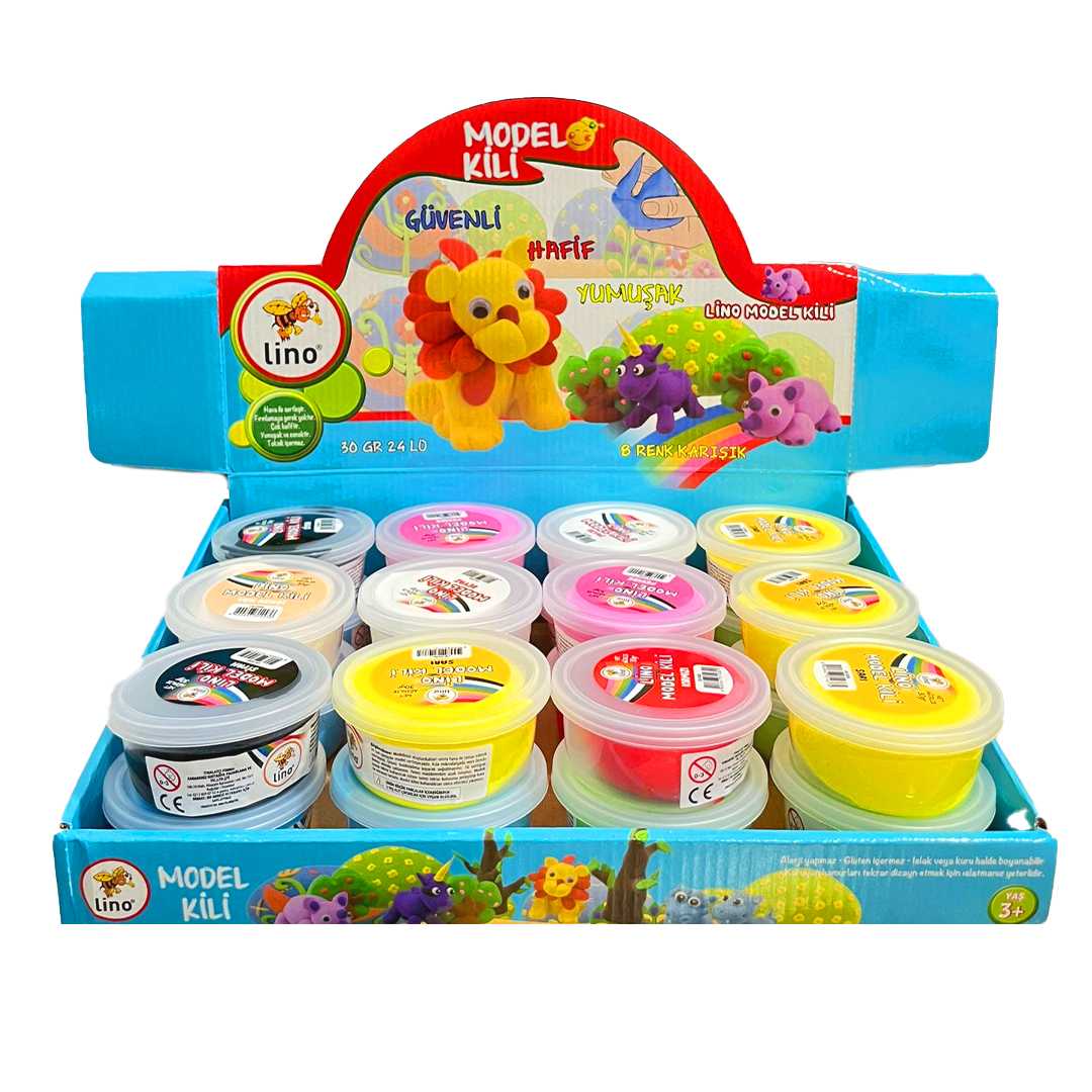 LİNO MODELLEME HAMURU 30 GR 8 RENK 24 LÜ LN-2430 1