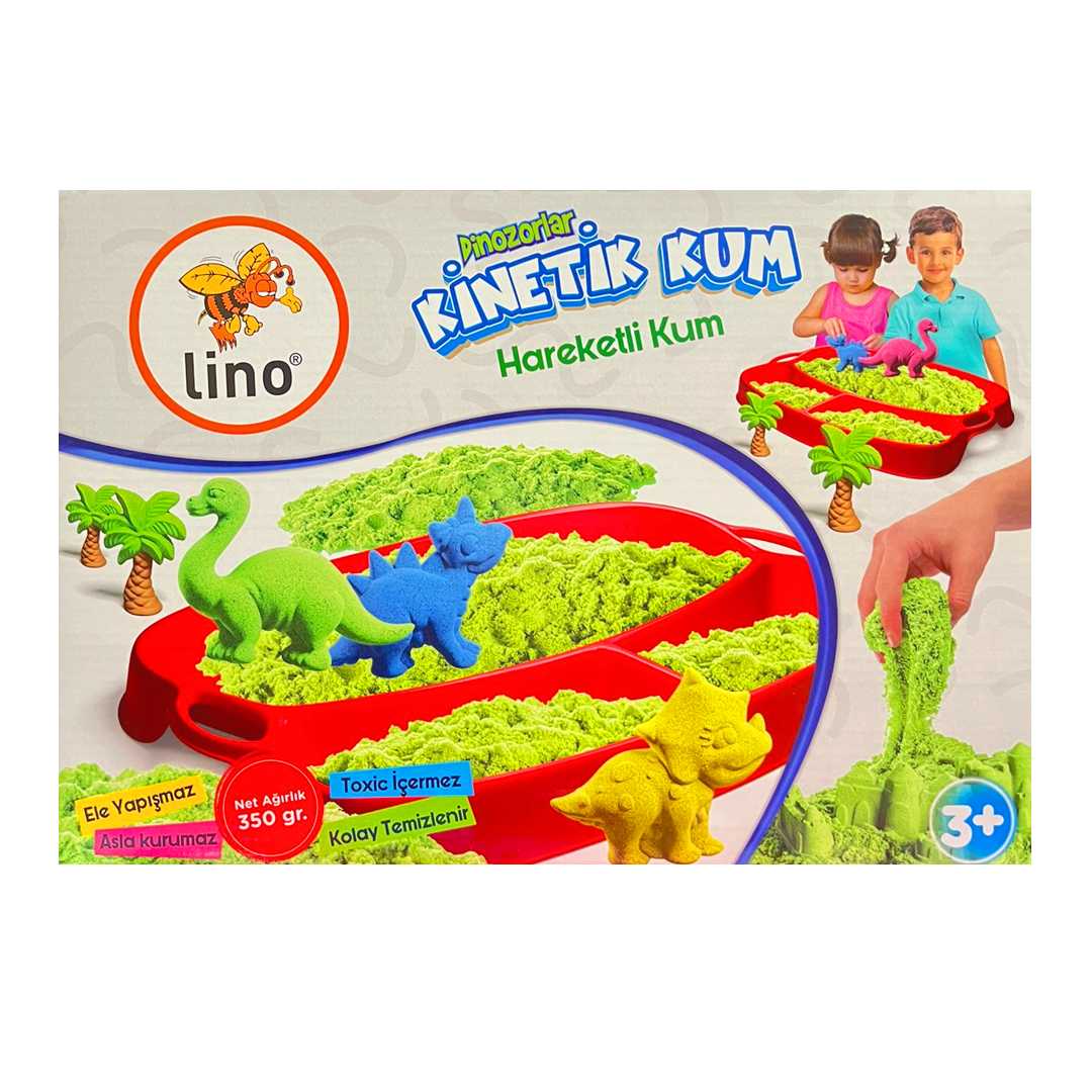LİNO KİNETİK KUM SETİ DİNAZORLAR 350 GR KUM + 6 KALIP LN-553 1