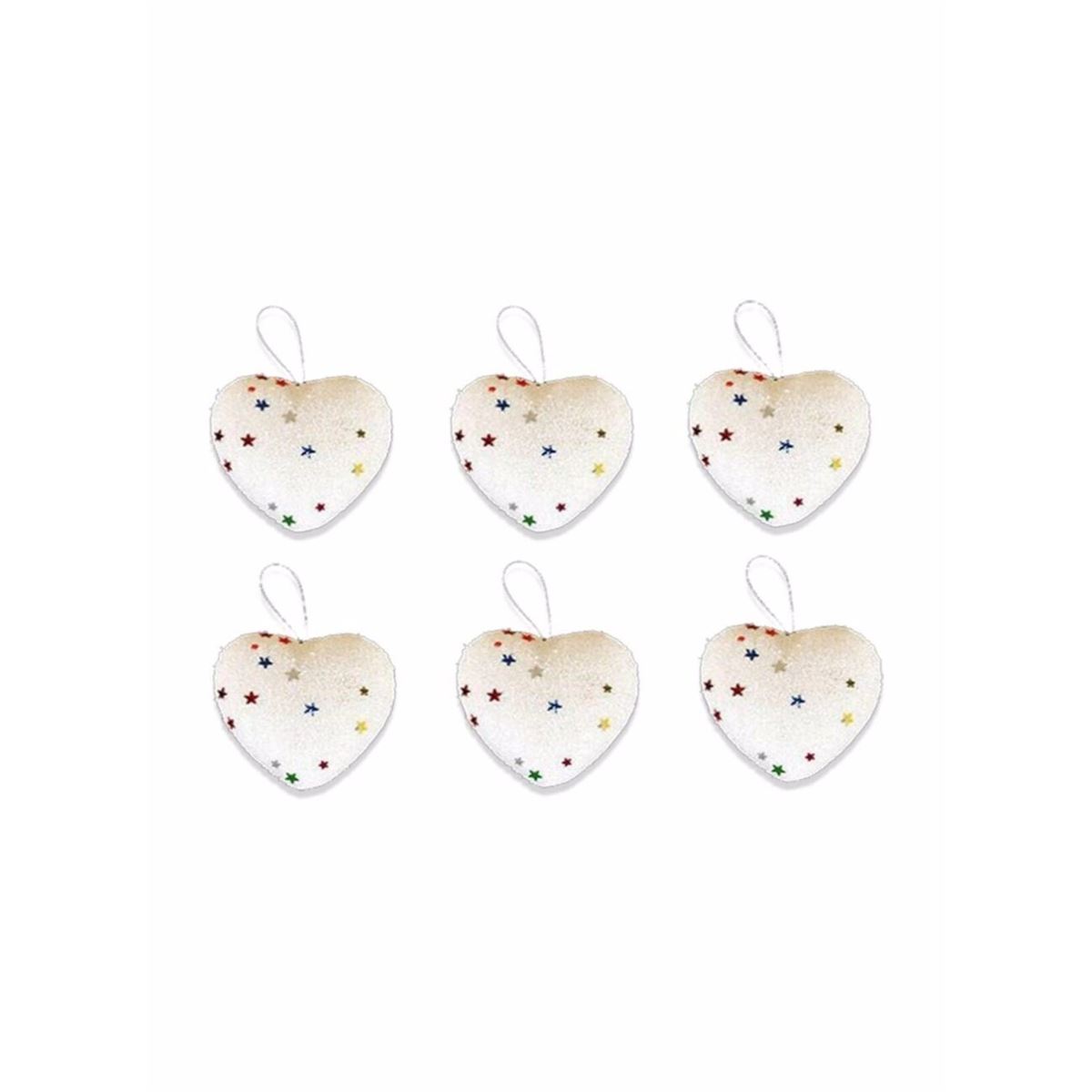 YILBAŞI SÜSÜ 4839 BEYAZ KÖPÜK KALP KÜÇÜK 6 LI 1