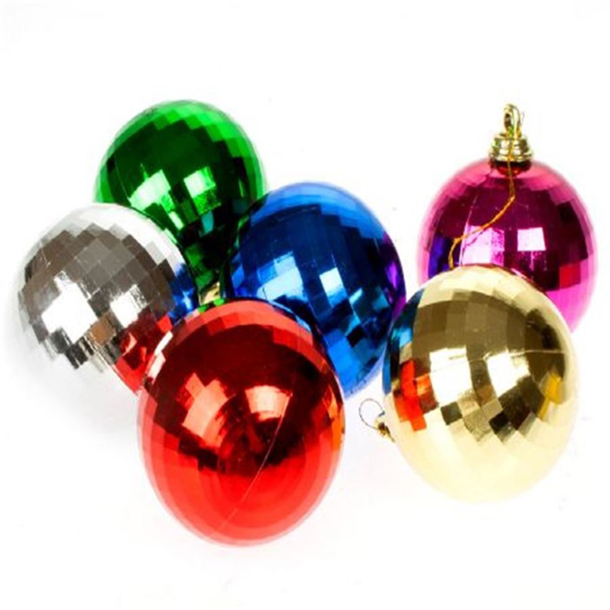 YILBAŞI SÜSÜ 2222 TOP KÜÇÜK DİSKO 6 RENK 4 CM 6 LI 1