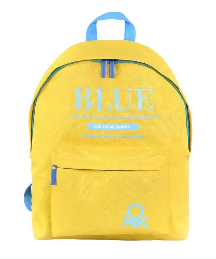 UNİTED COLORS OF BENETTON OKUL ÇANTASI 03813 SARI MAVİ ÇİFT BÖLMELİ 1