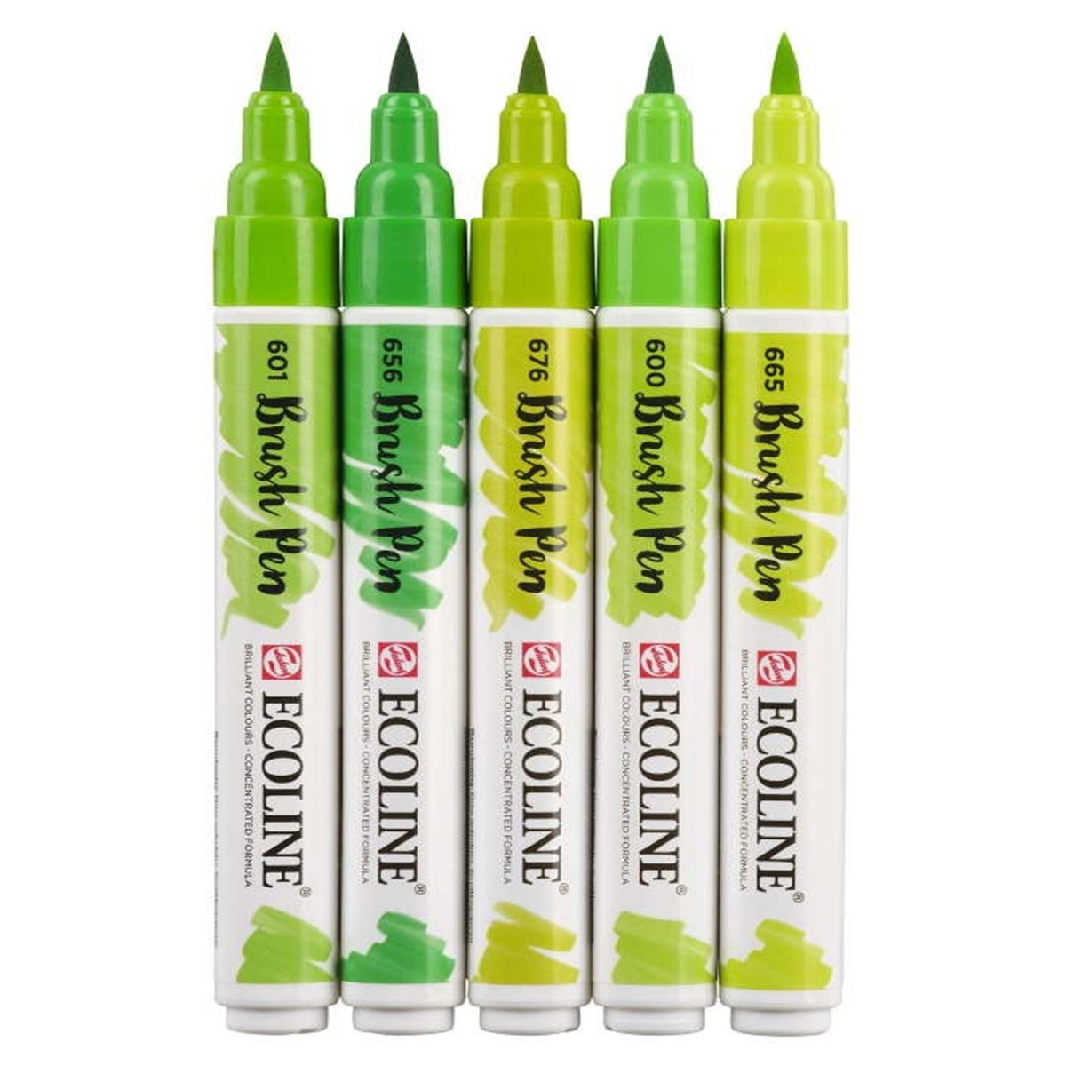 ECOLİNE BRUSHPEN KALEM SETİ FIRÇA UÇLU YEŞİL TONLARI 5 RENK 11509906 1