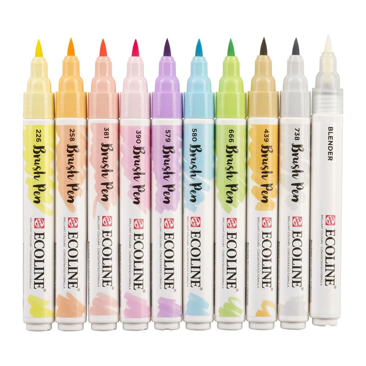 ECOLİNE BRUSHPEN KALEM SETİ FIRÇA UÇLU PASTEL 10 RENK 11509801 1