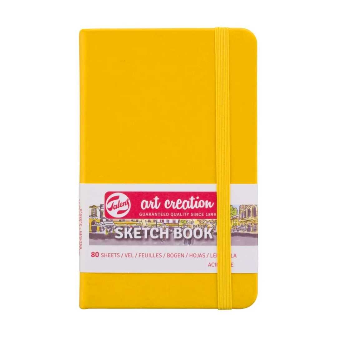 ART CREATİON ESKİZ DEFTERİ 21x29 DİKİŞLİ SERT KAPAK GOLDEN YELLOW 140 GR LASTİKLİ 9314113M 1