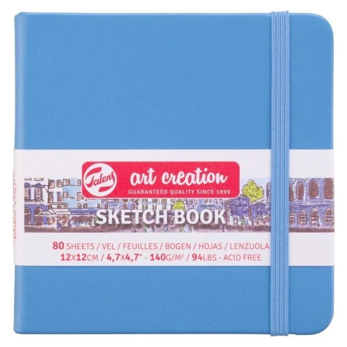 ART CREATİON ESKİZ DEFTERİ 12x12 DİKİŞLİ SERT KAPAK LAKE BLUE 140 GR LASTİKLİ 9314214M 1