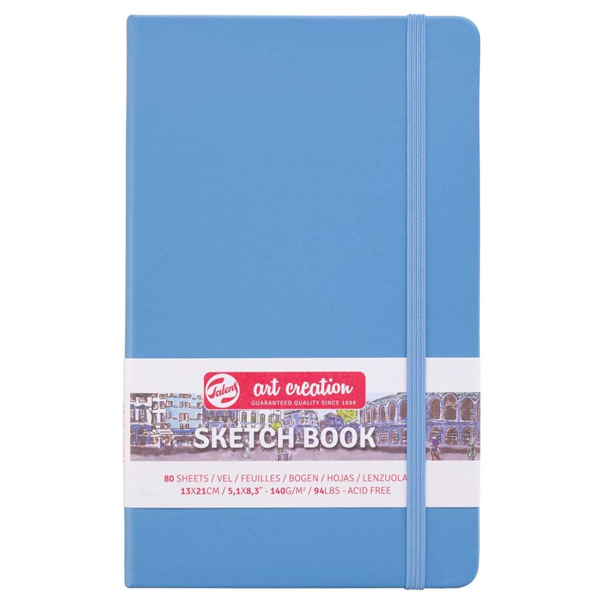 ART CREATİON ESKİZ DEFTERİ 13x21 DİKİŞLİ SERT KAPAK LAKE BLUE 140 GR LASTİKLİ 9314212M 1