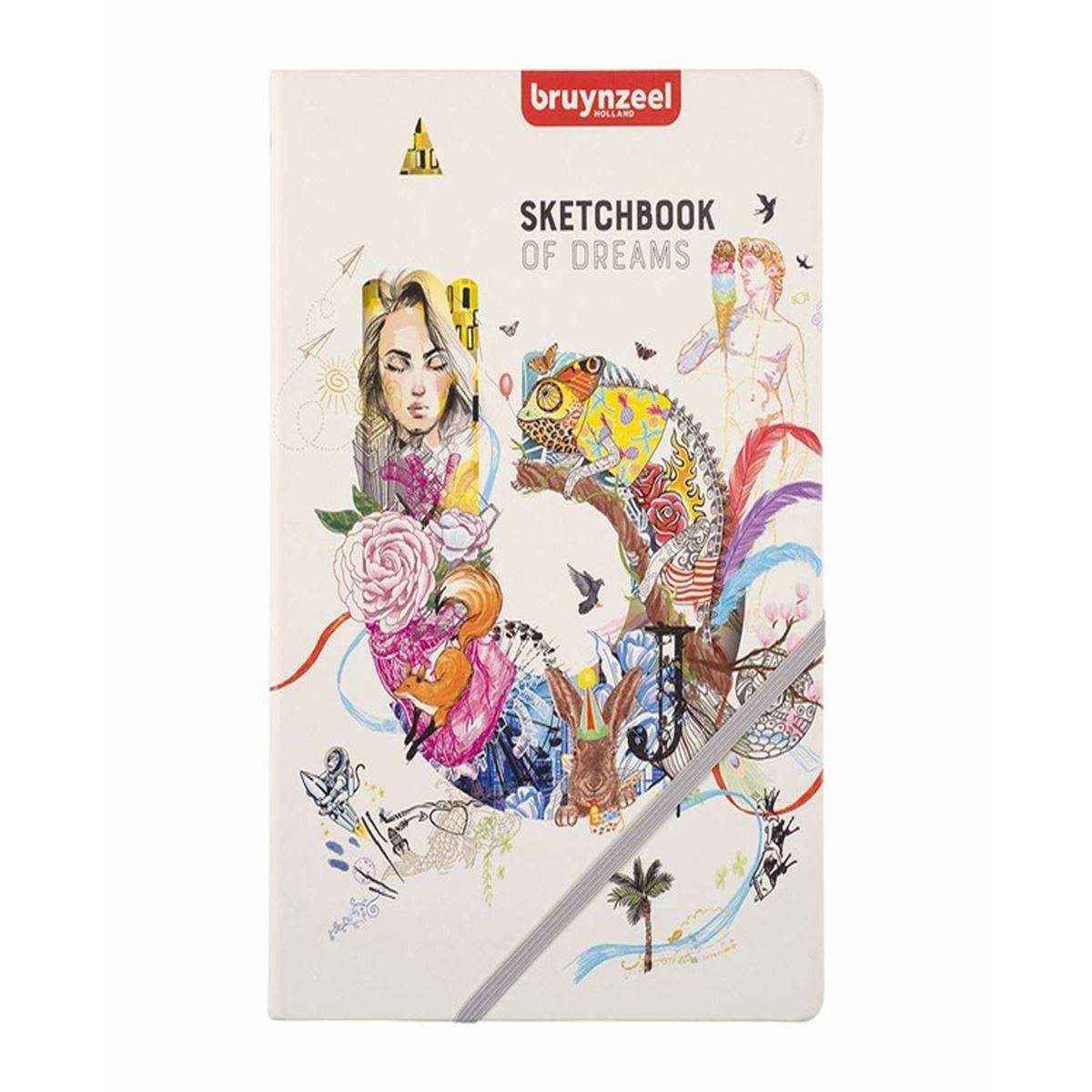 BRUYNZEEL ESKİZ DEFTERİ 21x30 DİKİŞLİ SERT KAPAK LASTİKLİ 60399004 1